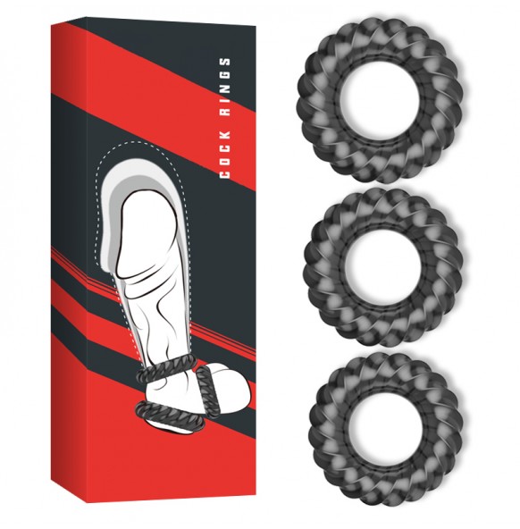 PLEASE ME Male Delay Cock Rings (Full Set 3 Pcs) PLEASE ME Male Delay Cock Rings (Full Set 3 Pcs)
